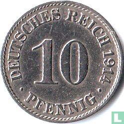 Duitse Rijk 10 pfennig 1914 (A) - Afbeelding 1