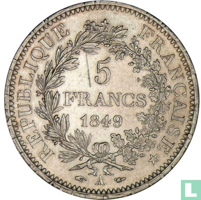France 5 francs 1849 (Hercules - A) - Image 1