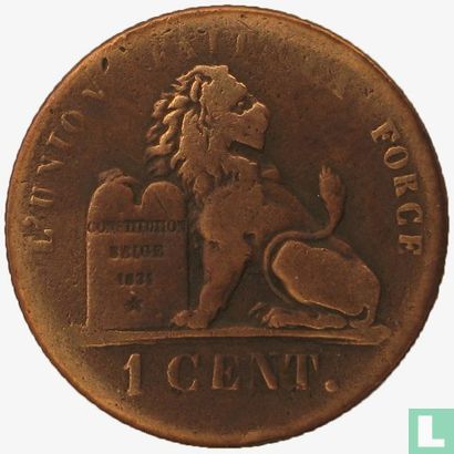 Belgique 1 centime 1860 (type 2) - Image 2