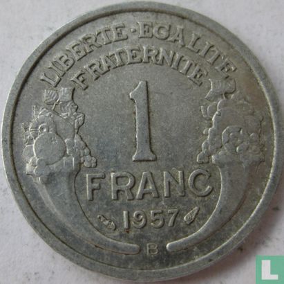France 1 franc 1957 (with B) - Image 1