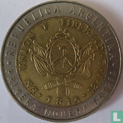 Argentinië 1 peso 1995 (met C) - Afbeelding 2
