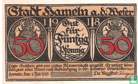 Hameln, Stadt 50 Pfennig 1918. - Image 1