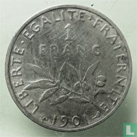 Frankrijk 1 franc 1901 - Afbeelding 1