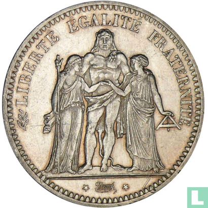 France 5 francs 1849 (Hercules - A) - Image 2