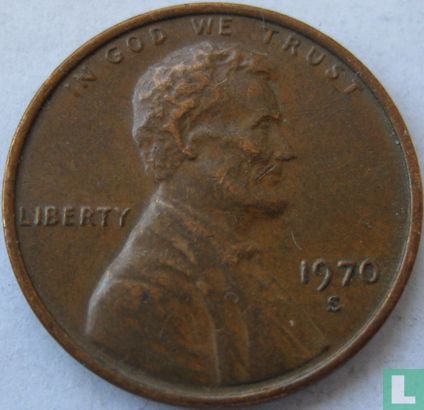 États-Unis 1 cent 1970 (S - type 1 - grande date) - Image 1