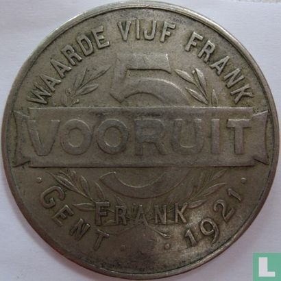 België 5 frank broodkaart 1921 - Image 1
