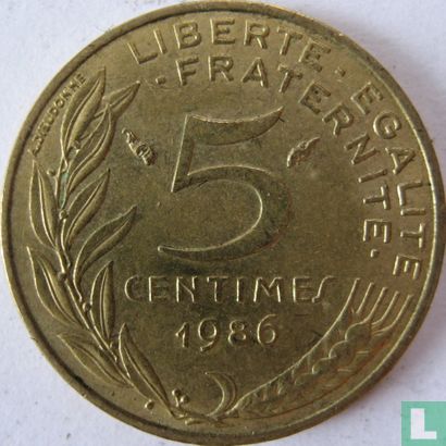 Frankrijk 5 centimes 1986 - Afbeelding 1