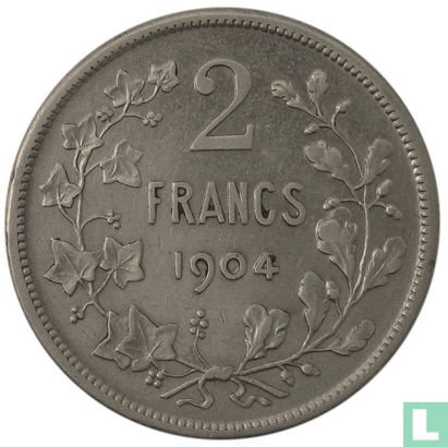 België 2 francs 1904 (FRA - TH VINÇOTTE) - Afbeelding 1