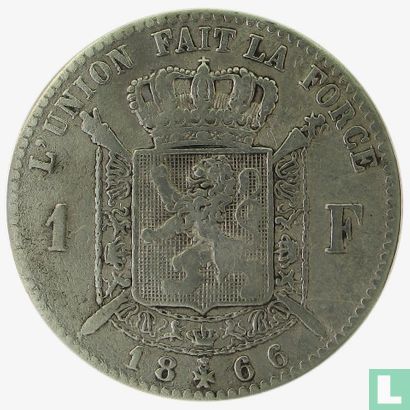 Belgien 1 Franc 1866 - Bild 1