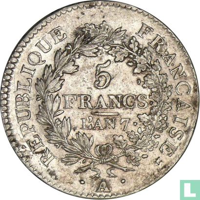 France 5 francs AN 7 (A) - Image 1