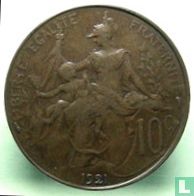France 10 centimes 1921 (type 1) - Image 1
