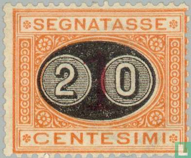 Postage Due stamp with overprint