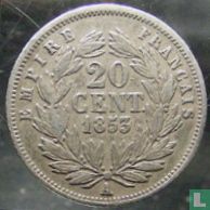 Frankrijk 20 centimes 1853 - Afbeelding 1