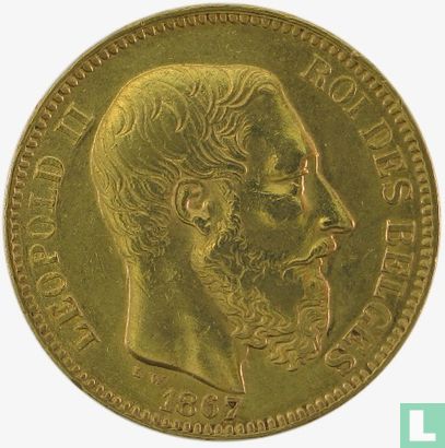 België 20 francs 1867 - Afbeelding 1