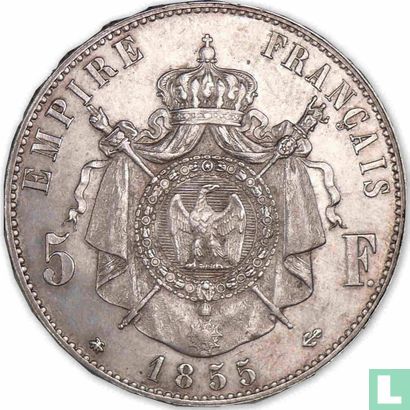 France 5 francs 1855 (BB) - Image 1