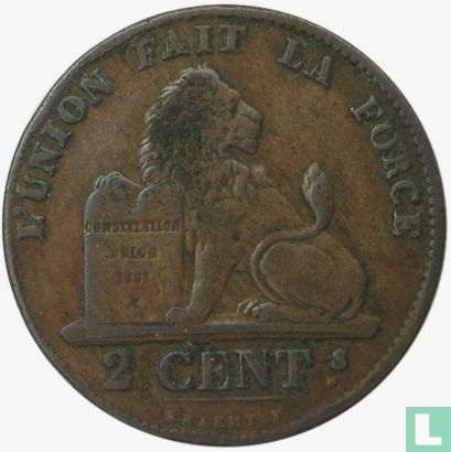 Belgium 2 centimes 1862 - Image 2