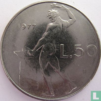 Italië 50 lire 1977 - Afbeelding 1