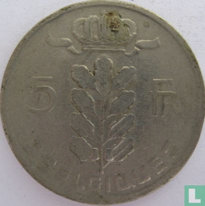 Belgique 5 francs 1958 (FRA) - Image 2