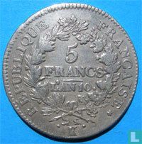 France 5 francs AN 10 (K) - Image 1