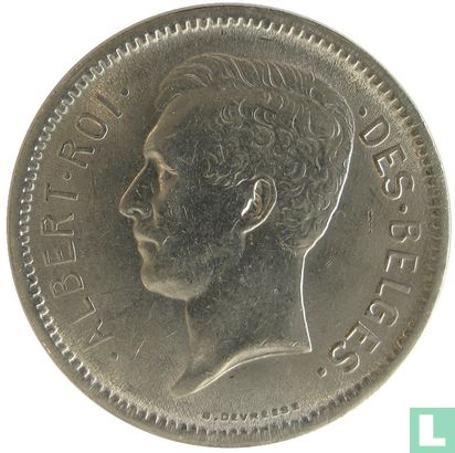 Belgique 5 francs 1934 (position A) - Image 2