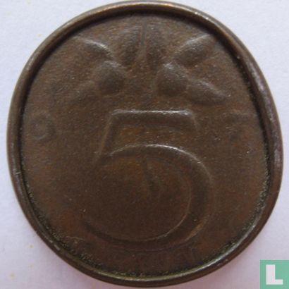 Nederland 5 cent 1977 (misslag) - Afbeelding 1