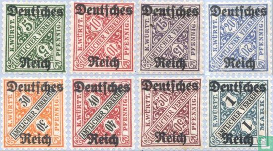Surcharge sur timbres de service de Wurtemberg