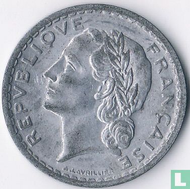 Frankrijk 5 francs 1947 (aluminium - met B, 9 geopend) - Afbeelding 2