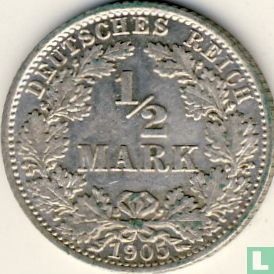 Duitse Rijk ½ mark 1905 (A) - Afbeelding 1