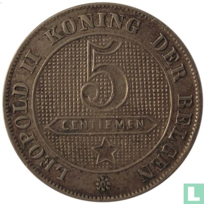 Belgique 5 centimes 1901 (NLD) - Image 2
