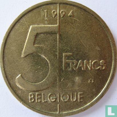 Belgium 5 francs 1994 (FRA) - Image 1
