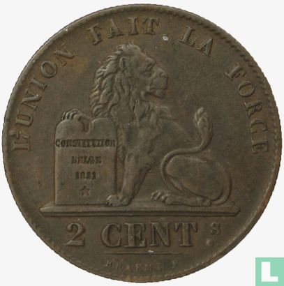 Belgium 2 centimes 1851 - Image 2