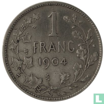 Belgien 1 Franc 1904 (FRA - TH. VINÇOTTE) - Bild 1