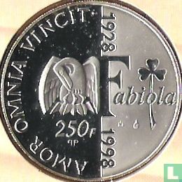 België 250 francs 1998 (PROOF) "5th anniversary Death of King Baudouin - 70th birthday of Queen Fabiola" - Afbeelding 1