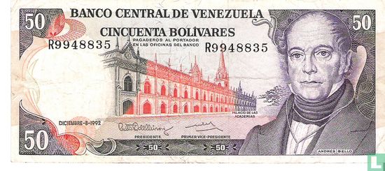 Venezuela 50 Bolívares 1992 - Afbeelding 1
