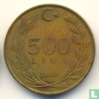 Turkije 500 lira 1989 - Afbeelding 1
