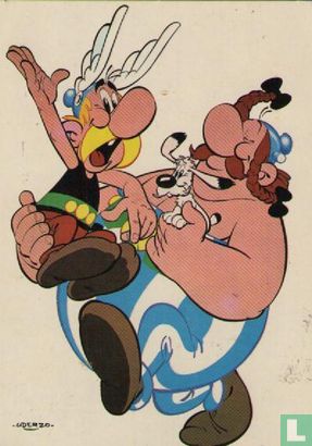 Asterix,Obelix und Idefix, die drei unzertrennlichen Freunden        
