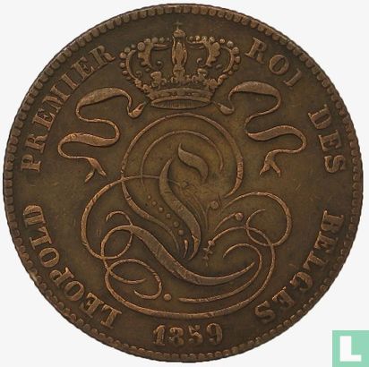 België 5 centimes 1859 (met kruis) - Afbeelding 1