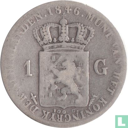 Pays-Bas 1 gulden 1846 (sabre) - Image 1