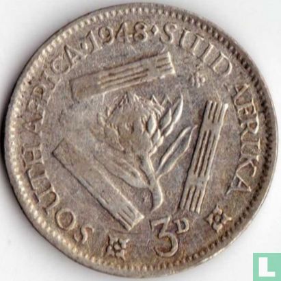 Afrique du Sud 3 pence 1948 - Image 1