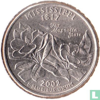 Verenigde Staten ¼ dollar 2002 (P) "Mississippi" - Afbeelding 1