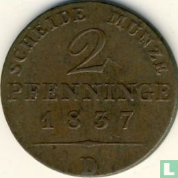 Pruisen 2 pfenninge 1837 (D) - Afbeelding 1