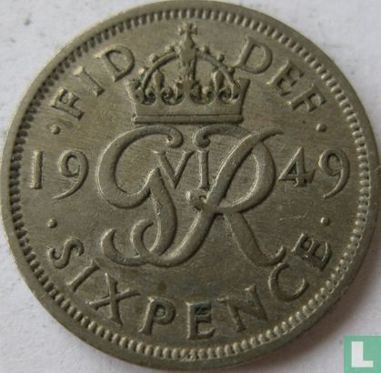 Royaume-Uni 6 pence 1949 - Image 1