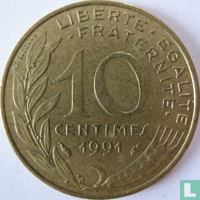 France 10 centimes 1991 (frappe monnaie) - Image 1