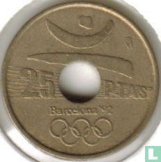 Spain 25 pesetas 1990 "1992 Olympics in Barcelona - Discus thrower" - Image 2