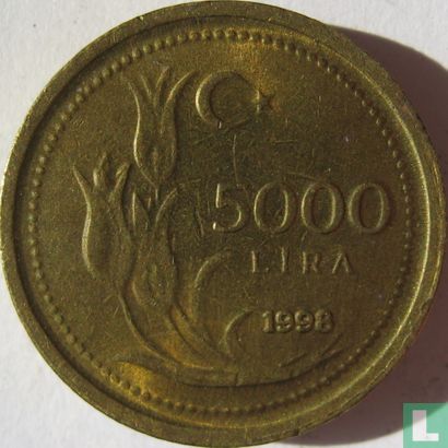 Turquie 5000 lira 1998 (6 g) - Image 1