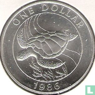 Bermuda 1 dollar 1986 (zilver) "25th anniversary of the World Wildlife Fund" - Afbeelding 1