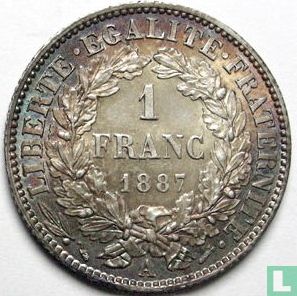 Frankrijk 1 franc 1887 - Afbeelding 1