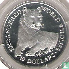 Cook Islands 10 dollars 1990 (PROOF) "Tiger" - Image 2