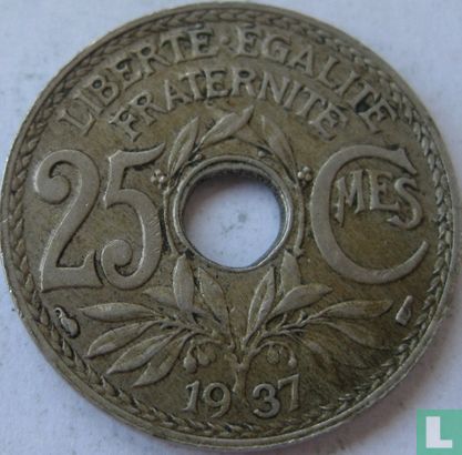Frankrijk 25 centimes 1937 - Afbeelding 1