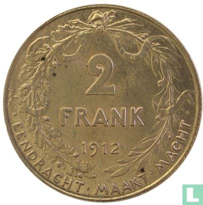 Belgique 2 frank 1912 (NLD) - Image 1